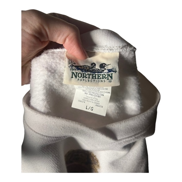 Vintage Teddy Bear Winter Sled Toboggan Holiday Presents 90’s Sweatshirt L - Picture 2 of 3